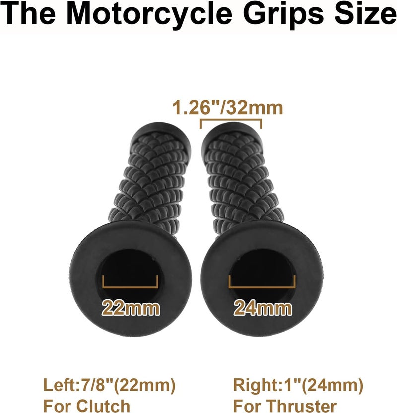 Coxotom Universal Motorcycle Handles Grips - Non Slip Rubber Motorcycle Grips for Harley Honda Yamaha Suzuki Kawasaki Dirt Bike - Image 3